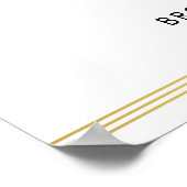 Wit Elegant Bruiloft Receptie Teken 18x24 Poster (Hoek)