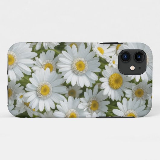 Wit Elegant Daisies Telefoonhoesje Case-Mate iPhone Case (Achterkant (horizontaal))
