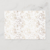 Wit Elegant Drawn Botanical Wedding Reception Informatiekaartje (Achterkant)