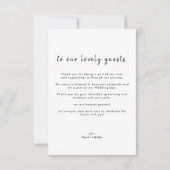  wit elegant eenvoudig met foto Weddenschap Bedankkaart (Achterkant)