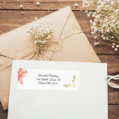 Wit Elegant Eenvoudig Roze Goud Quinceañera Etiket