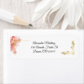 Wit Elegant Eenvoudig Roze Goud Quinceañera Etiket (Insitu)