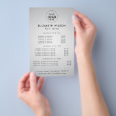 Wit Elegant | Eenvoudige Salon Service Menu Flyer (Hand)