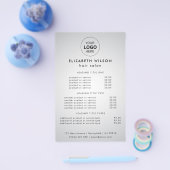 Wit Elegant | Eenvoudige Salon Service Menu Flyer (Enkel)