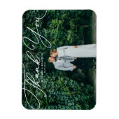 Wit Elegant Handgeschreven Script Fotobruiloft Magneet (Verticaal)