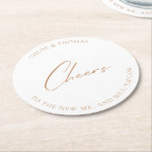 Wit Elegant Huwelijk Proost Ronde Kartonnen Onderzetter (Gebogen)