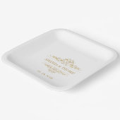 Wit Elegant Lijst Gepersonaliseerde bruiloft Papieren Bordje (Gebogen)