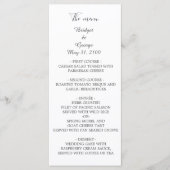 Wit Elegant Minimaal Bruiloft Programmakaart (Voorkant)