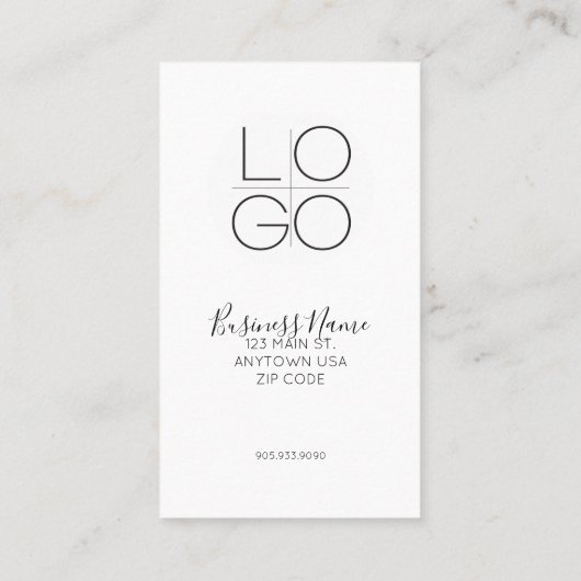 Wit Elegant Minimaal Script Promo Korting QR Visitekaartje (Achterkant)