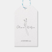 Wit Elegant Minimalistisch Botanisch Cadeaulabel (Voorkant)