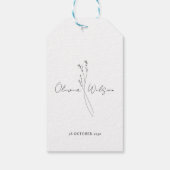 Wit Elegant Minimalistisch Botanisch Cadeaulabel (Achterkant)