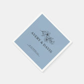 Wit Elegant Minimalistisch Botanisch Servet (Hoek)