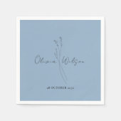 Wit Elegant Minimalistisch Botanisch Servet (Voorkant)