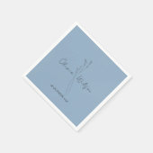 Wit Elegant Minimalistisch Botanisch Servet (Hoek)