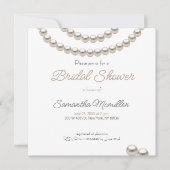 Wit Elegant Pearl Vrijgezellenfeest Kaart (Voorkant)