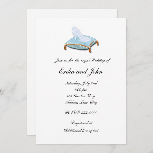 Wit Elegant Storybook Bruiloft Uitnodiging (Voorkant / Achterkant)