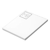 Wit Elegant Uniek Monogram Notitieblok (Linkerzijde)