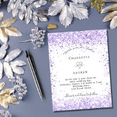 Wit-elegant van het bruidsgebak glitter script uitnodiging briefkaart