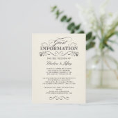 Wit Elegante Trouwinformatie WT313 Kaart (Staand voorkant)