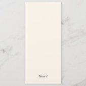 Wit Ellegant Klassiek Huwelijksmenu Menu (Achterkant)