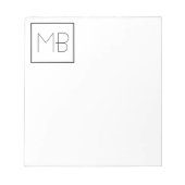 Wit Ellegant Uniek Monogram Notitieblok (Voorkant)