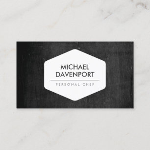  WIT EMBLEEM OP DONKER HOUT VISITEKAARTJE