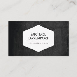  WIT EMBLEEM OP DONKER HOUT VISITEKAARTJE