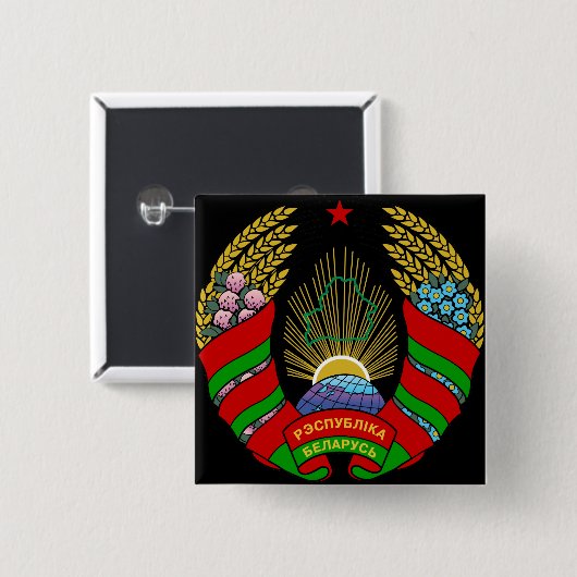 wit embleem vierkante button 5,1 cm (Voorkant /achterkant)