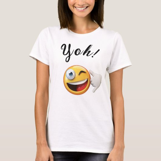 Wit Emoji T-shirt, Yoh! T-shirt (Voorkant)