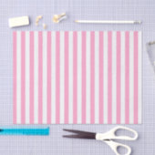 Wit en Anjelierroze Strepen Tissuepapier (Craft)