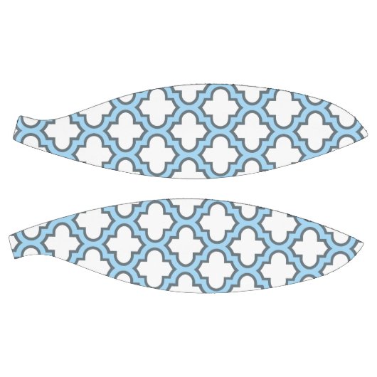 Wit en Baby Blauw Trellis, Lattice, Quatrefoil Basketbal (Panelen)