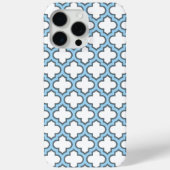Wit en Baby Blauw Trellis, Lattice, Quatrefoil Case-Mate iPhone Case (Achterkant)