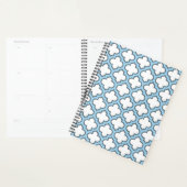 Wit en Baby Blauw Trellis, Lattice, Quatrefoil Planner (Display)