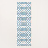 Wit en Baby Blauw Trellis, Lattice, Quatrefoil Yogamat (Achterkant)