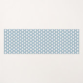 Wit en Baby Blauw Trellis, Lattice, Quatrefoil Yogamat (Voorkant (horizontaal))