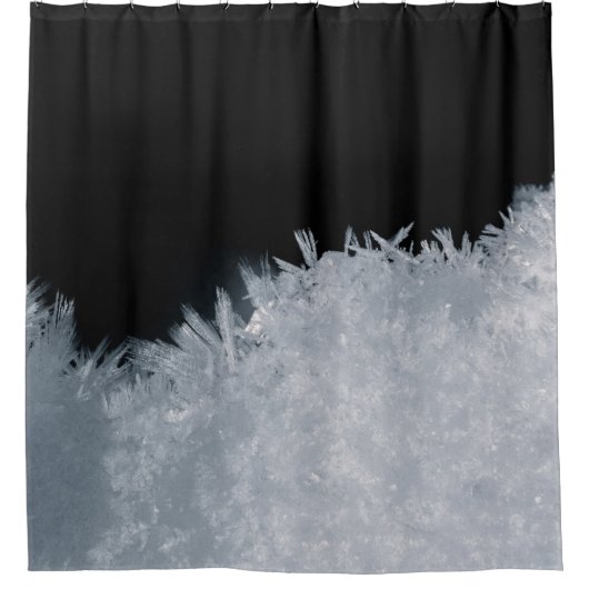 Wit en blauw abstract schilderij douchegordijn (Voorkant)