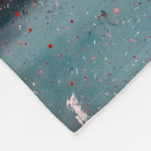 Wit en blauw abstract schilderij fleece deken (Hoek)