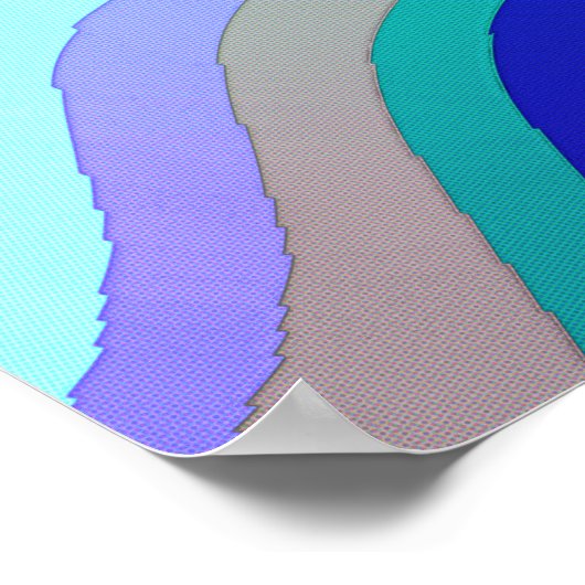 Wit en Blauw Abstracte Kunst 920 Poster (Hoek)