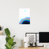 Wit en Blauw Abstracte Kunst 920 Poster (Thuiskantoor)