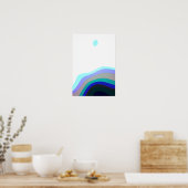 Wit en Blauw Abstracte Kunst 920 Poster (Keuken)