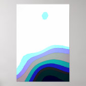 Wit en Blauw Abstracte Kunst 920 Poster (Voorkant)