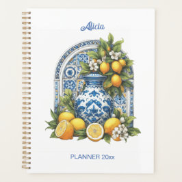 Wit en Blauw Amalfi Keramische Vaas Citroenen onge Planner