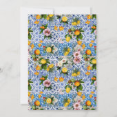 Wit en Blauw Amalfi Lemons Italië Baby shower Kaart (Achterkant)