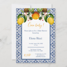 Wit en Blauw Amalfi Lemons Italië Baby shower
