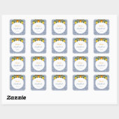 Wit en Blauw Amalfi Lemons Italië Baby shower Vierkante Sticker (Vel)