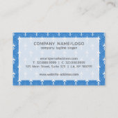 Wit en blauw art-decopatroon visitekaartje (Achterkant)