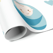 Wit en blauw Baby shower cadeau Cadeaupapier (Rol Hoek)