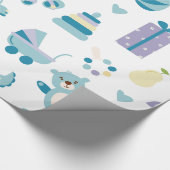 Wit en blauw Baby shower cadeau Cadeaupapier (Hoek)