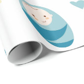 Wit en blauw Baby shower cadeau Cadeaupapier (Rol Hoek)