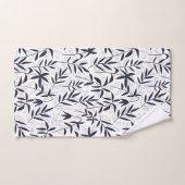 Wit en blauw bamboe roetenpatroon bad handdoek (Handdoek)